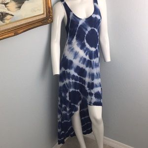 Blue Tie Dye Hi-Low Dress - CLOSET CLEAROUT